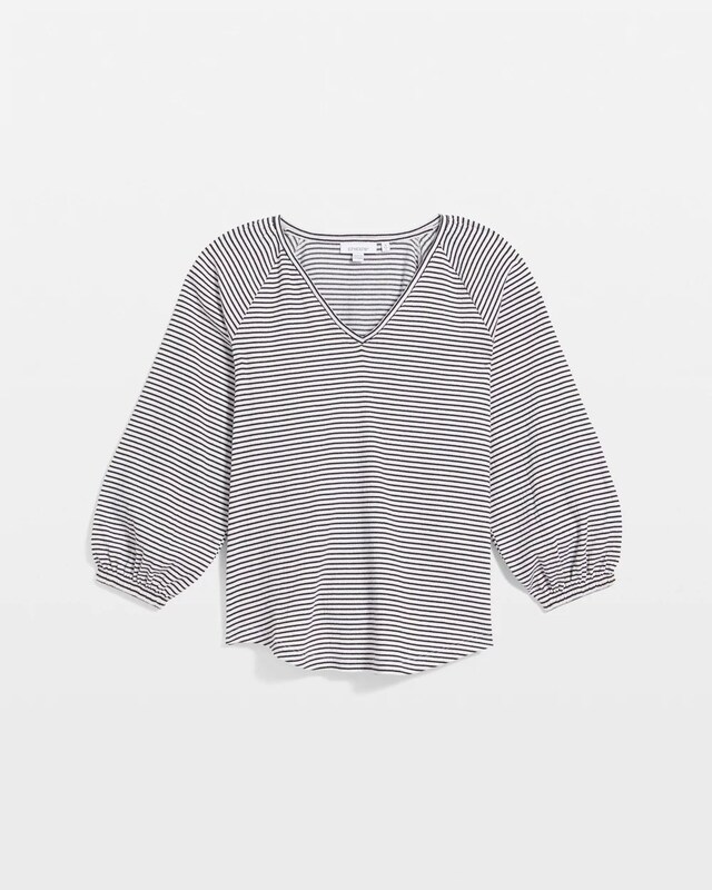 Striped Crinkled Raglan Top - image 5